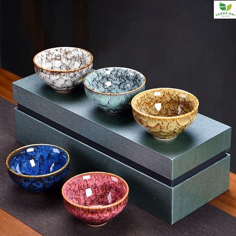 Bộ 5 Chén Sứ Ngũ Sắc - Sương Mai - Ảnh 2