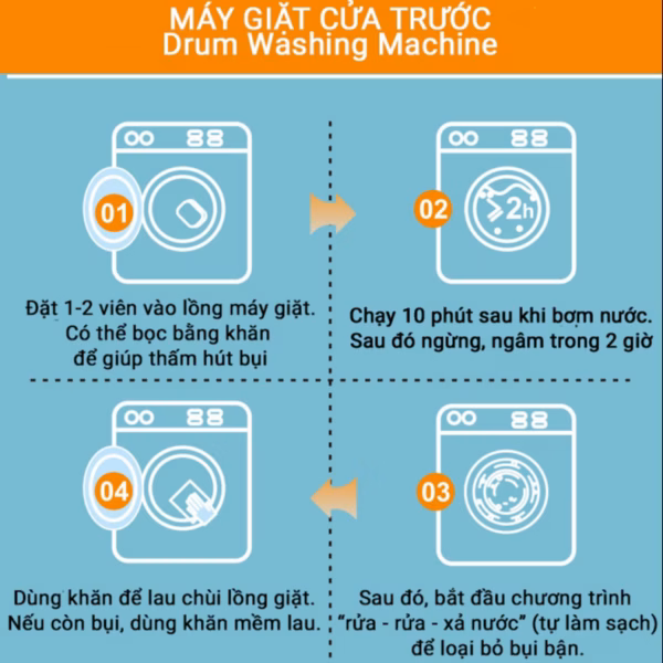 Hộp 12 Viên Vệ Sinh Lồng Máy Giặt Siêu Sạch - Su - Ảnh 5