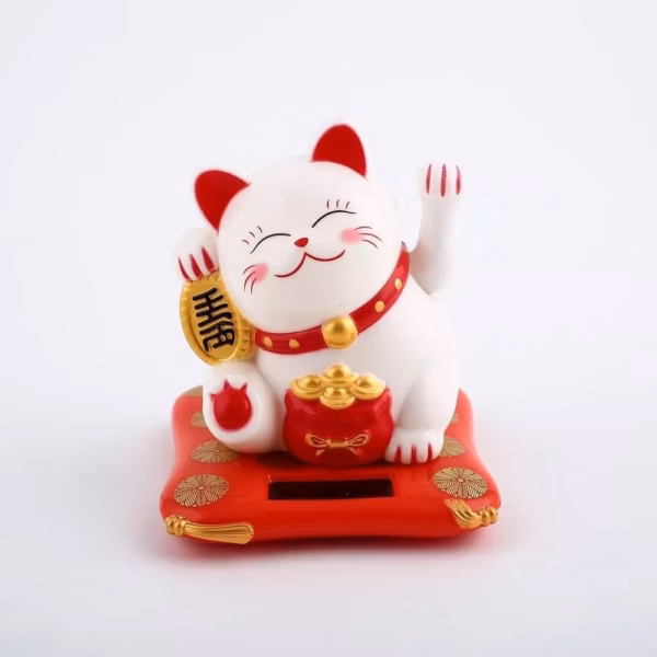 Mèo Thần Tài Vẫy Tay Năng Lượng Mặt Trời - Silver - Ảnh 2