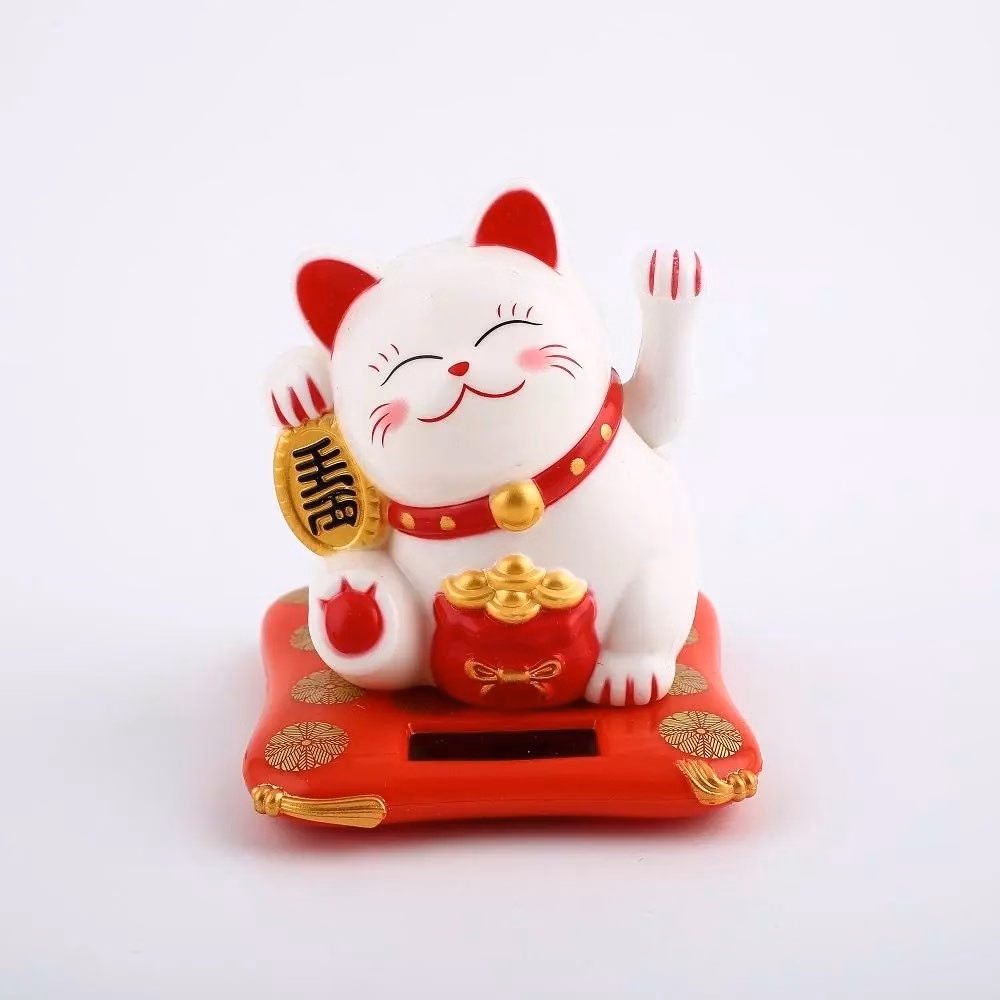 Mèo Thần Tài Vẫy Tay Năng Lượng Mặt Trời - Silver - Ảnh 2