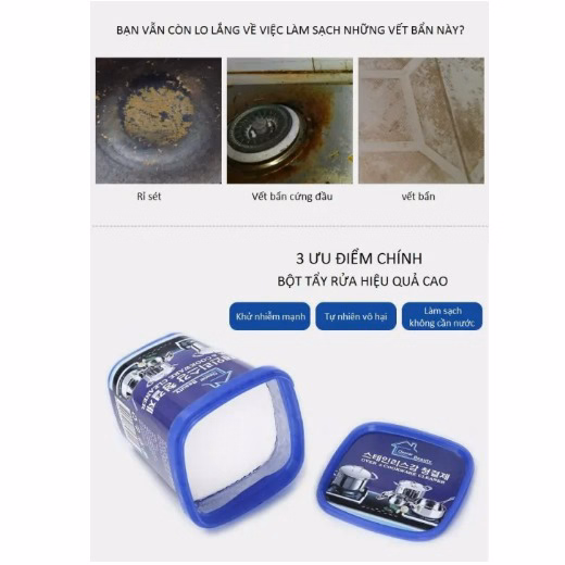 Kem Tẩy Rữa, Đánh Bóng Xoong Nồi, Tẩy Vết Bẩn Đa Năng Hàn Quốc Ctb103 - Bechip - Ảnh 3