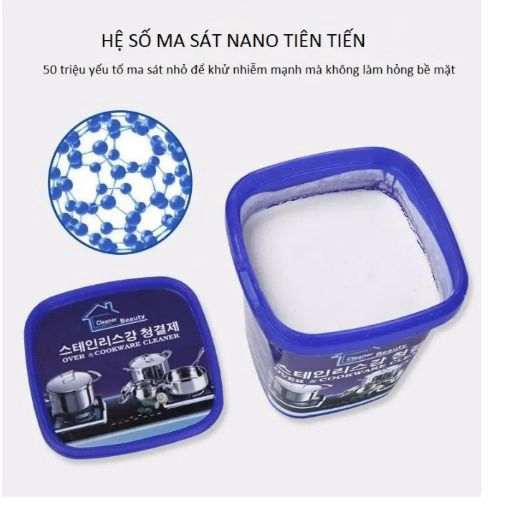 Kem Tẩy Rữa, Đánh Bóng Xoong Nồi, Tẩy Vết Bẩn Đa Năng Hàn Quốc Ctb103 - Bechip - Ảnh 2