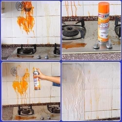 Chai Xịt Tẩy Rửa Bếp Bọt Tuyết Vàng Cam - Kitchen Clean - Ảnh 4