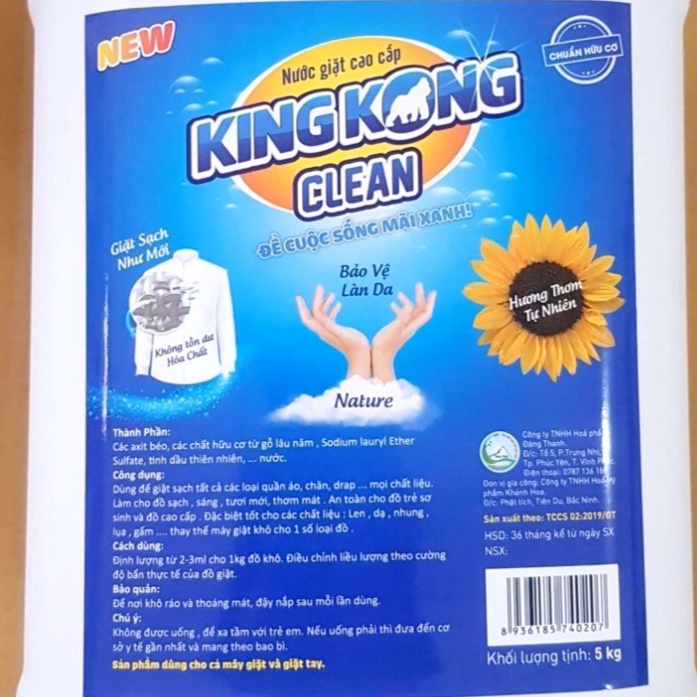 Nước Giặt Xả Hữu Cơ Kingkong 100% Nguyên Liệu Hệ Hữu Cơ An Toàn Cho Da, Thân Thiện Môi Trường - Ảnh 2