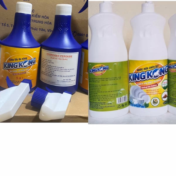 [Combo] Tẩy Đa Năng Kingkong+ Nước Rửa Chén Hữu Cơ Kingkong 750Ml Không Hại Da, Sức Khỏe - Ảnh 3