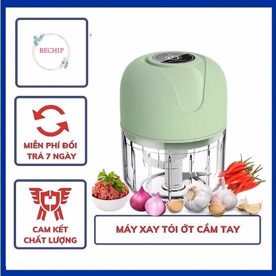 Máy Xay Tỏi Ớt Cầm Tay Sạc Pin 250Ml Ctb107 - Bechip - Ảnh 2