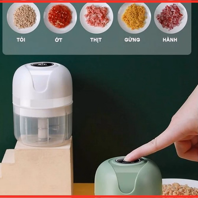 Máy Xay Tỏi Ớt Cầm Tay Sạc Pin 250Ml Ctb107 - Bechip - Ảnh 10