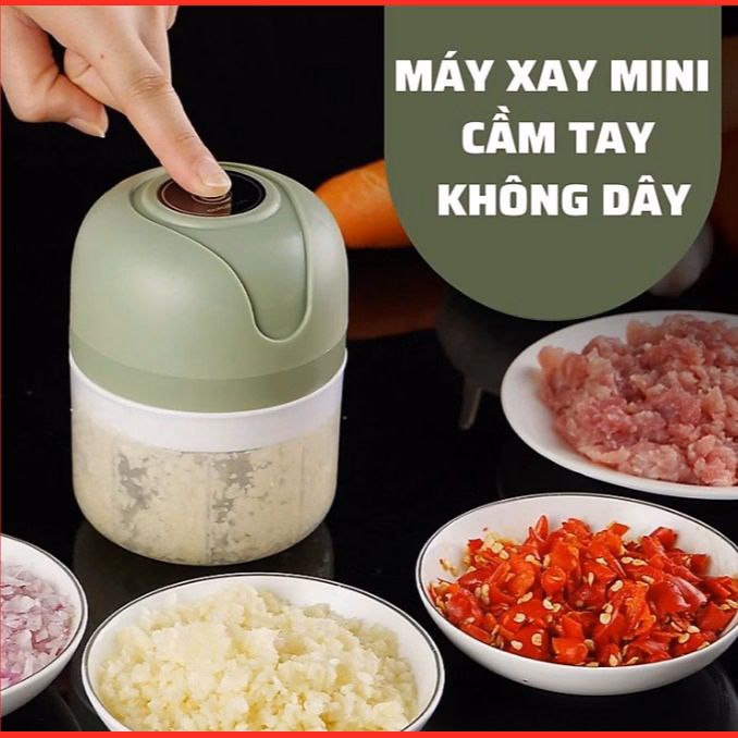 Máy Xay Tỏi Ớt Cầm Tay Sạc Pin 250Ml Ctb107 - Bechip - Ảnh 3