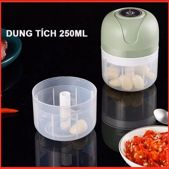 Máy Xay Tỏi Ớt Cầm Tay Sạc Pin 250Ml Ctb107 - Bechip - Ảnh 13