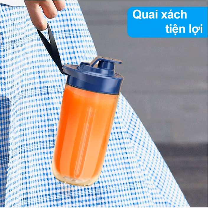 Máy Xay Sinh Tố Mini Cầm Tay 2 Cốc Gọn Nhẹ Và Tiện Lợi Ctb112 - Bechip - Ảnh 9