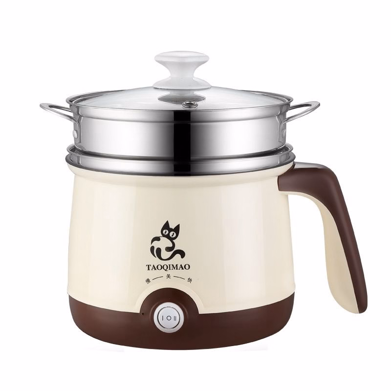 Ca Nấu Mì Chống Dính, Nồi Lẩu Mini Cầm Tay, Nấu Cơm Đa Năng Có Tay Cầm 1.8L Kèm Giá Hấp Tiện Lợi - Su - Ảnh 2