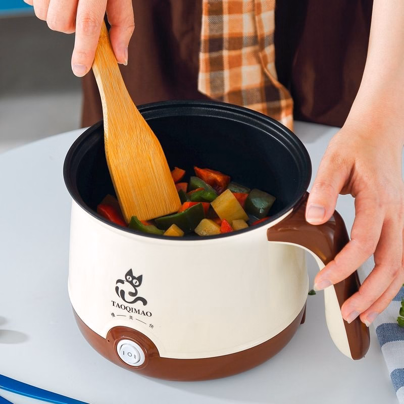 Ca Nấu Mì Chống Dính, Nồi Lẩu Mini Cầm Tay, Nấu Cơm Đa Năng Có Tay Cầm 1.8L Kèm Giá Hấp Tiện Lợi - Su - Ảnh 3