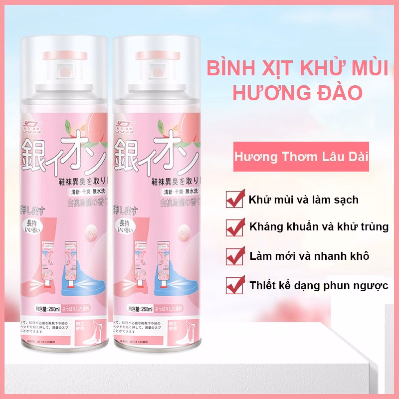 Xịt Khử Mùi Giày 260Ml Màu Hồng/Xanh - Su