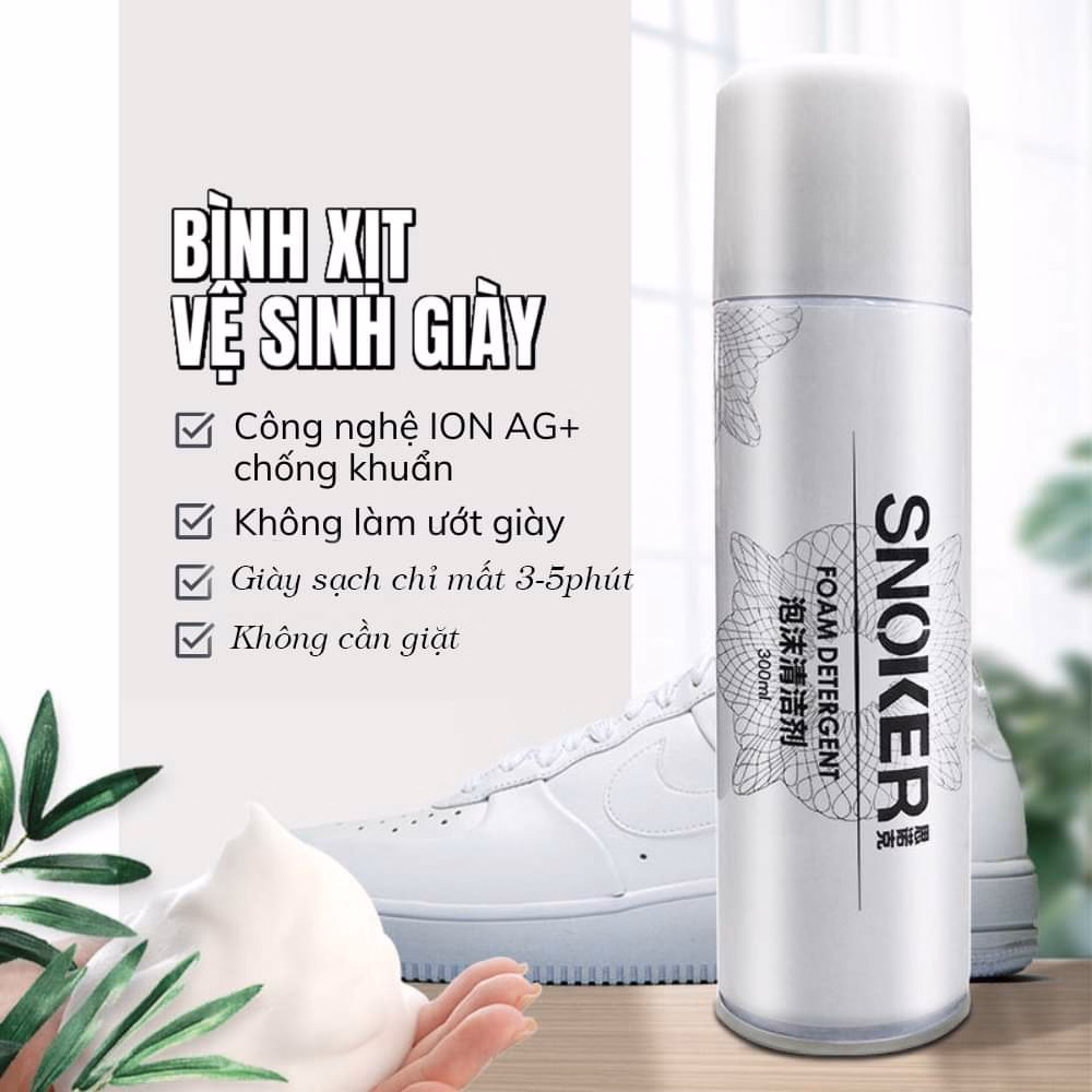 Chai Xịt Bọt Làm Sạch Giày Snoker 300Ml - Snoker