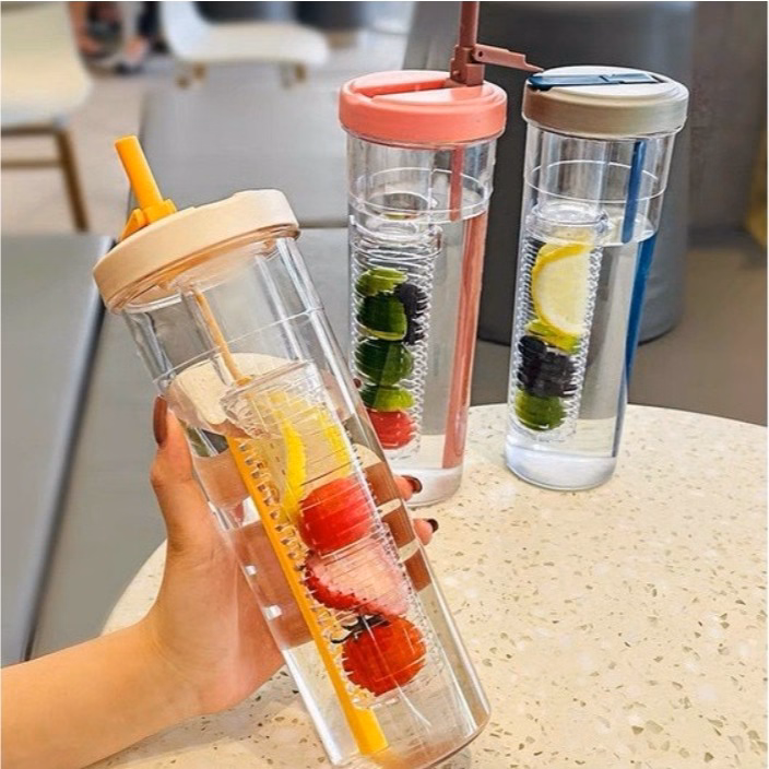 Bình Nước Detox Trong Suốt 700Ml Có Ngăn Chứa Hoa Quả Và Ống Hút Tiện Lợi Ctb114 - Bechip - Ảnh 7