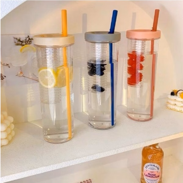 Bình Nước Detox Trong Suốt 700Ml Có Ngăn Chứa Hoa Quả Và Ống Hút Tiện Lợi Ctb114 - Bechip - Ảnh 8