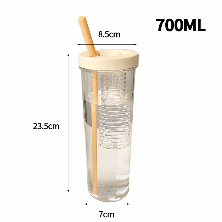 Bình Nước Detox Trong Suốt 700Ml Có Ngăn Chứa Hoa Quả Và Ống Hút Tiện Lợi Ctb114 - Bechip - Ảnh 12