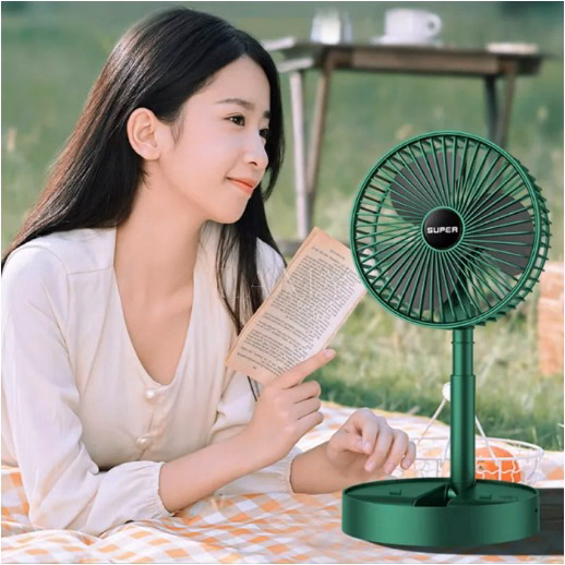Quạt Tích Điện Để Bàn Gấp Gọn Tiện Dụng 3 Cấp Độ Gió Siêu Bền Super Ctb116 - Bechip - Ảnh 15