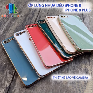 Ốp Lưng Viền Vuông Iphone 8 Plus, Ip8-Nhựa Dẻo-Viền Bóng-Khoét Lỗ Bảo Vệ Camera-Thiết Kế Hiện Đại - Seasshop