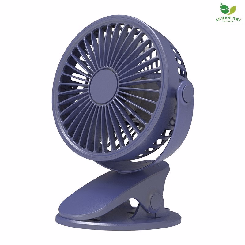 Quạt Kẹp Bàn, Đặt Trên Bàn - Tích Điện Xoay 720 Độ - Sương Mai - Ảnh 2