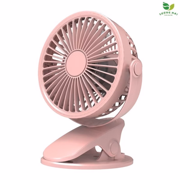 Quạt Kẹp Bàn, Đặt Trên Bàn - Tích Điện Xoay 720 Độ - Sương Mai - Ảnh 9