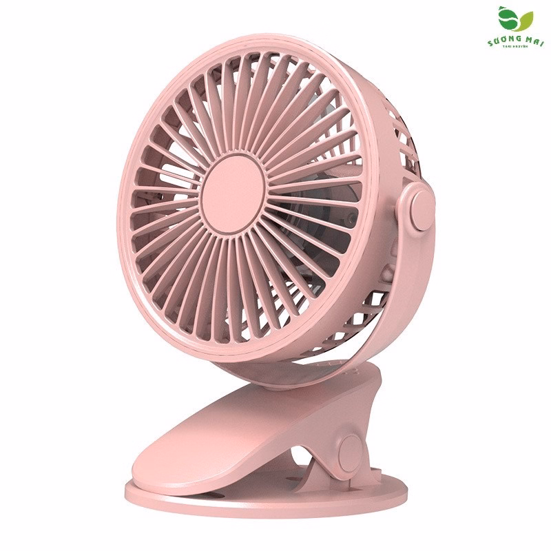 Quạt Kẹp Bàn, Đặt Trên Bàn - Tích Điện Xoay 720 Độ - Sương Mai - Ảnh 9