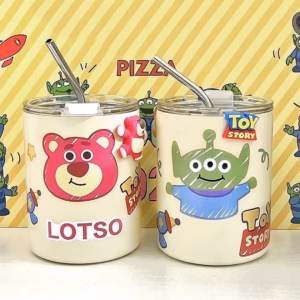 Ly Giữ Nhiệt Sticker Gấu Dâu Dễ Thương 360Ml- Su