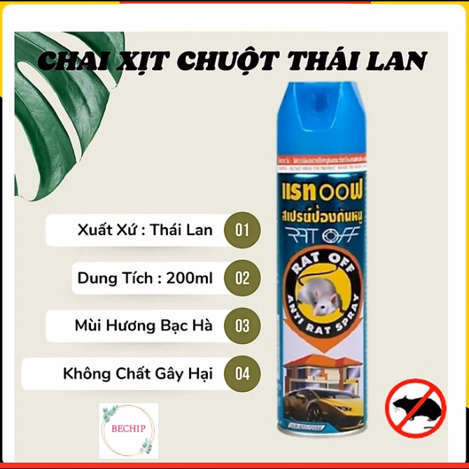 Chai Xịt Đuổi Chuột Thái Lan Rat Off Ctb124 – Bechip - Ảnh 4