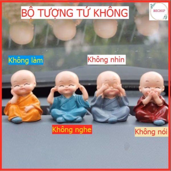 Bộ Tượng Tứ Không, Bộ Tượng Phong Thủy An Nhiên Tự Tại Ctb125 - Bechip
