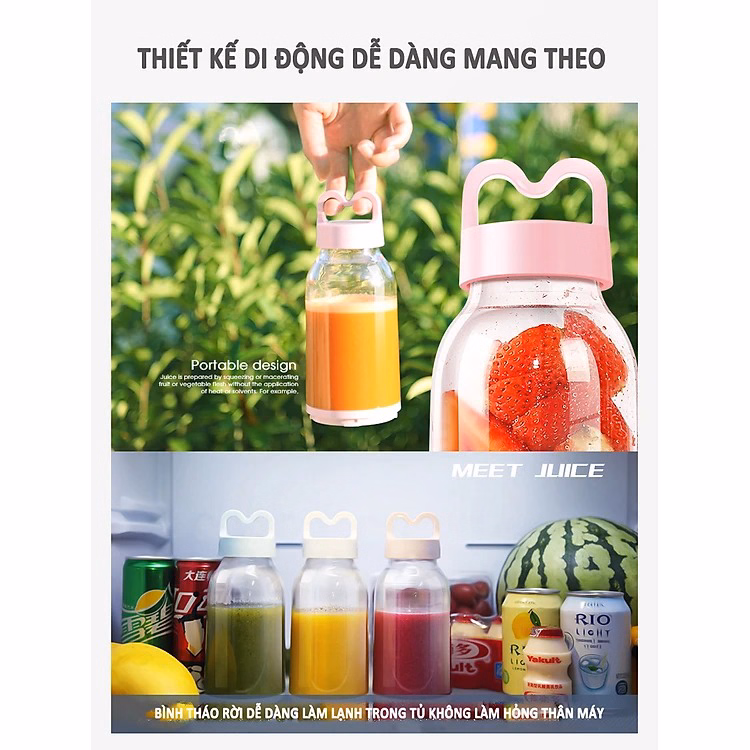 Máy Xay Sinh Tố Cầm Tay Meet Juice 500Ml Cao Cấp Ctb121 - Ảnh 8