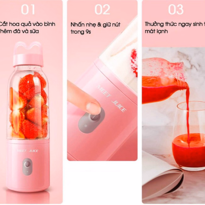 Máy Xay Sinh Tố Cầm Tay Meet Juice 500Ml Cao Cấp Ctb121 - Ảnh 10