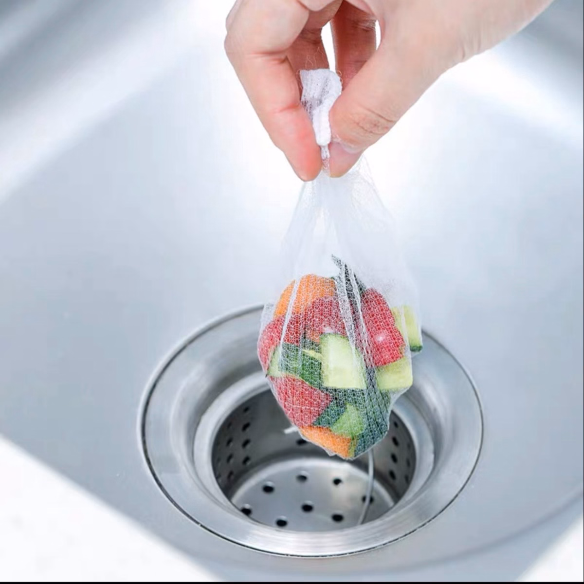 Set 100 Túi Lưới Lọc Rác Bồn Rửa - Su - Ảnh 2