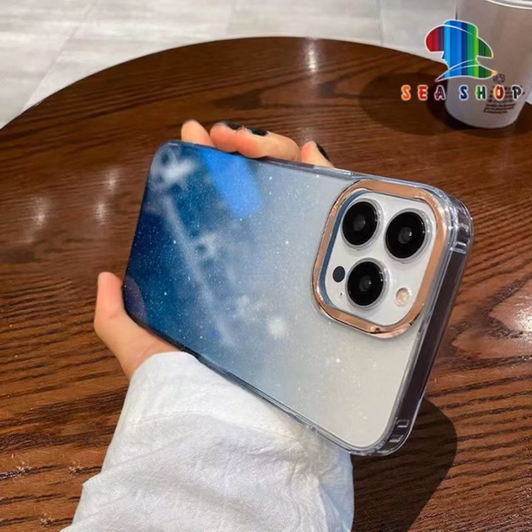 Ốp Lưng Iphone 14 Pro Max, Plus Sang Chảnh, Kim Tuyến Lấp Lánh, Viền Dẻo, Lưng Bằng Nhựa Cứng - Seashop - Ảnh 5