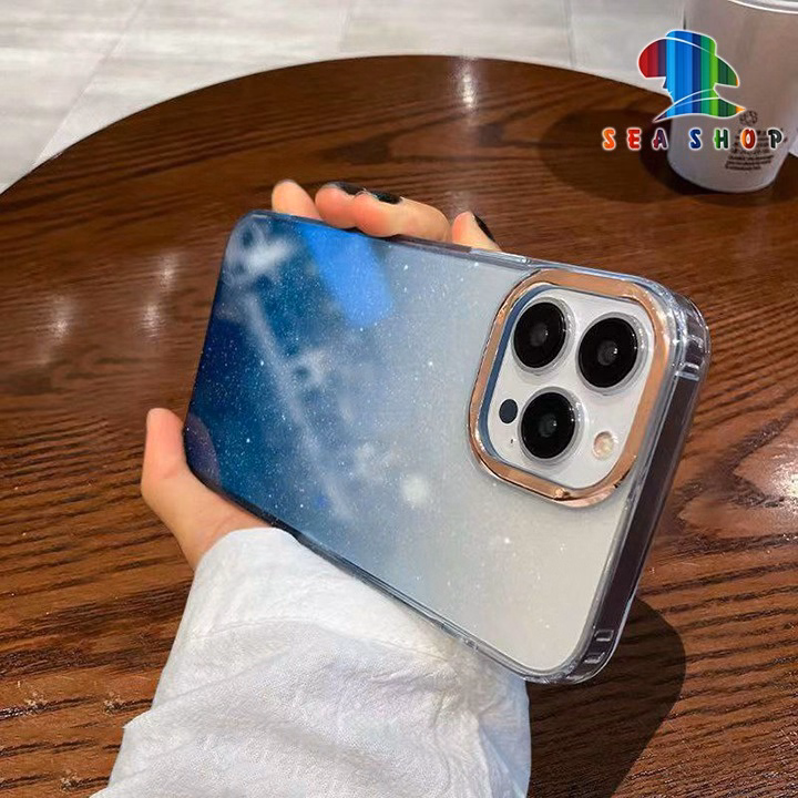 Ốp Lưng Iphone 14 Pro Max, Plus Sang Chảnh, Kim Tuyến Lấp Lánh, Viền Dẻo, Lưng Bằng Nhựa Cứng - Seashop - Ảnh 5