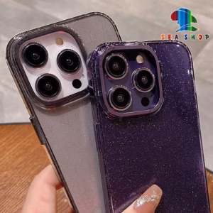 Ốp Lưng Iphone 13 Pro Max Sang Chảnh, Kim Tuyến Lấp Lánh Viền Dẻo Lưng Bằng Nhựa Cứng - Seashop