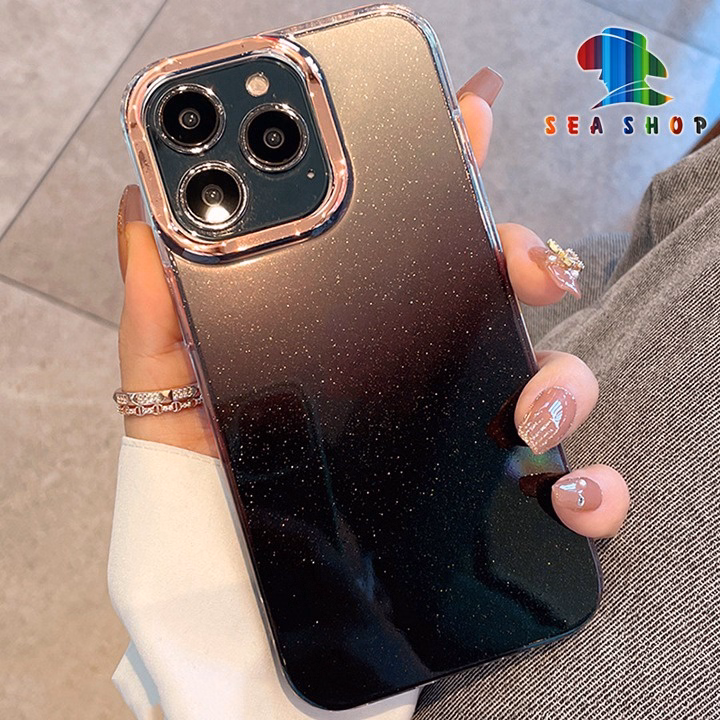 Ốp Lưng Iphone 13 Pro Max Sang Chảnh, Kim Tuyến Lấp Lánh Viền Dẻo Lưng Bằng Nhựa Cứng - Seashop - Ảnh 5