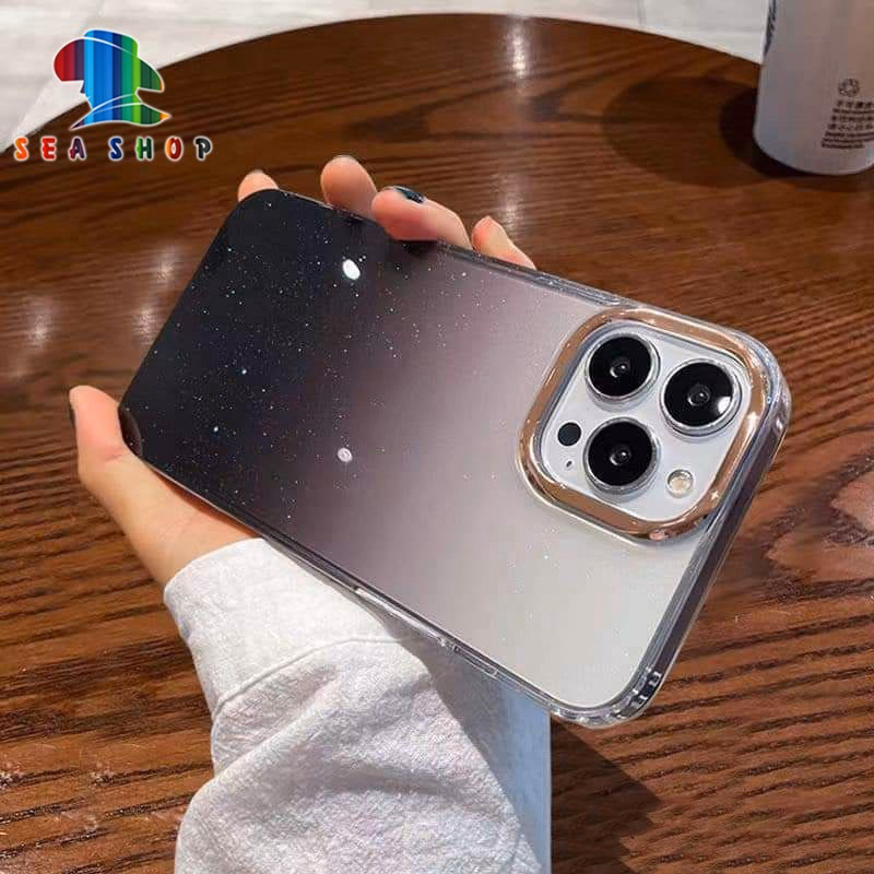 Ốp Lưng Iphone 13 Pro Max Sang Chảnh, Kim Tuyến Lấp Lánh Viền Dẻo Lưng Bằng Nhựa Cứng - Seashop - Ảnh 4