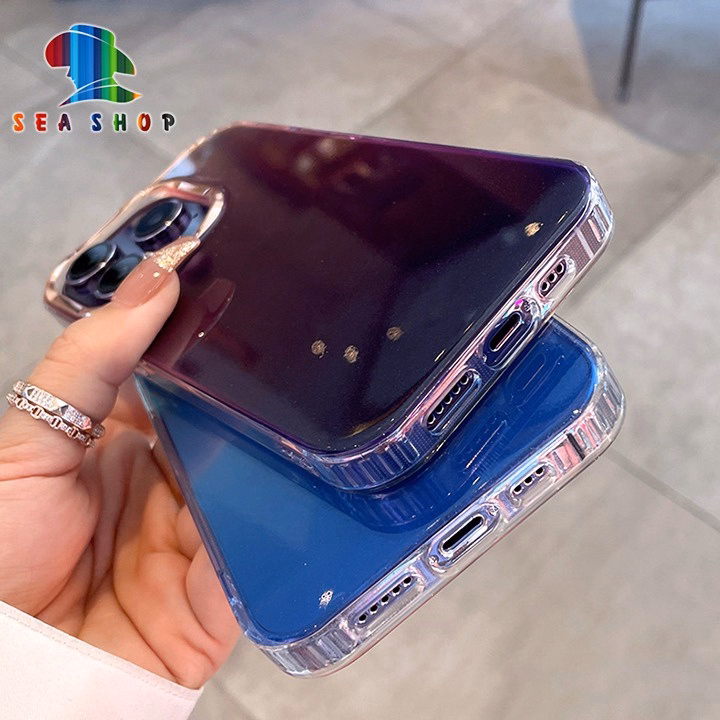Ốp Lưng Iphone 13 Pro Max Sang Chảnh, Kim Tuyến Lấp Lánh Viền Dẻo Lưng Bằng Nhựa Cứng - Seashop - Ảnh 3