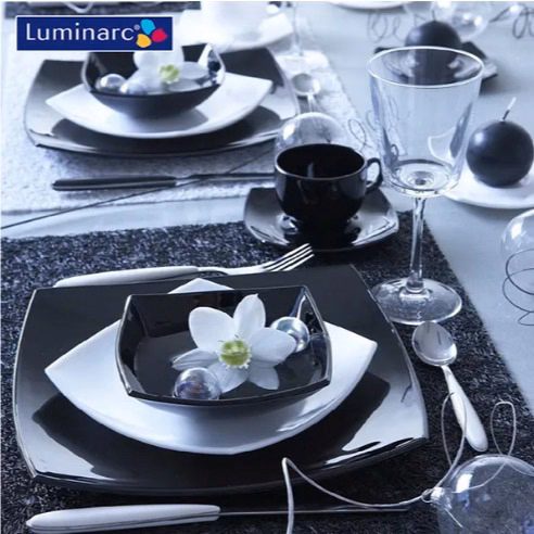 Đĩa Thủy Tinh Quadrato Noir Dessert 19Cm Nhập Khẩu Từ Pháp H3670 - Luminarc - Ảnh 4