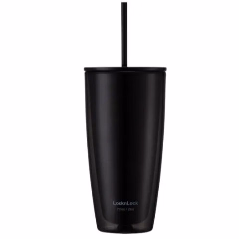 Ly Nhựa Có Ống Hút 750Ml Hap507Blk Đen - Lock&Lock