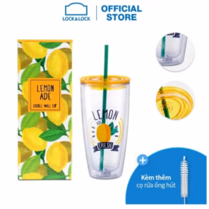Ly Nhựa Có Ống Hút Hap507Yel 750Ml Vàng - Lock&Lock