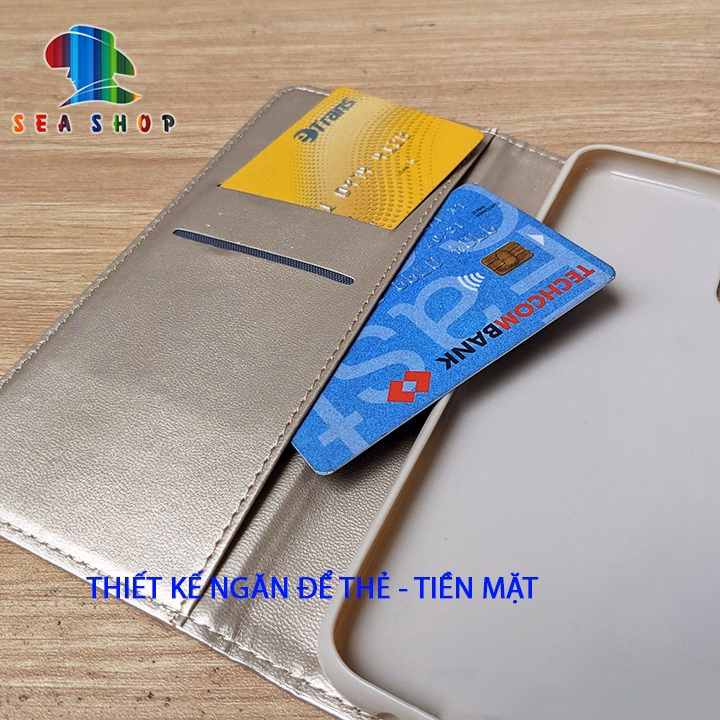 Bao Da Vivo Y01, Y02, Y02S - Chính Hãng Vtz Thiết Kế Dạng Ví Sang Trọng, Có Ngăn Cài Thẻ - Sea Shop - Ảnh 3