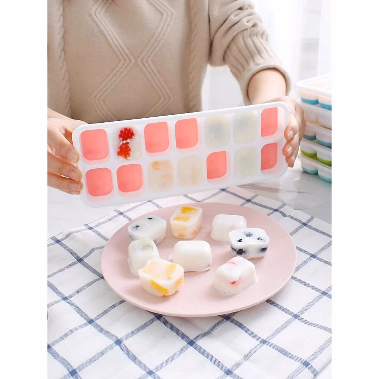 Combo 2 Khay Làm Đá Silicone, Chống Dính 14 Ô Có Nắp Đậy Ctb127 - Bechip - Ảnh 5