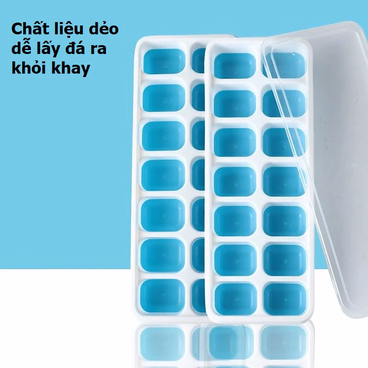 Combo 2 Khay Làm Đá Silicone, Chống Dính 14 Ô Có Nắp Đậy Ctb127 - Bechip - Ảnh 15