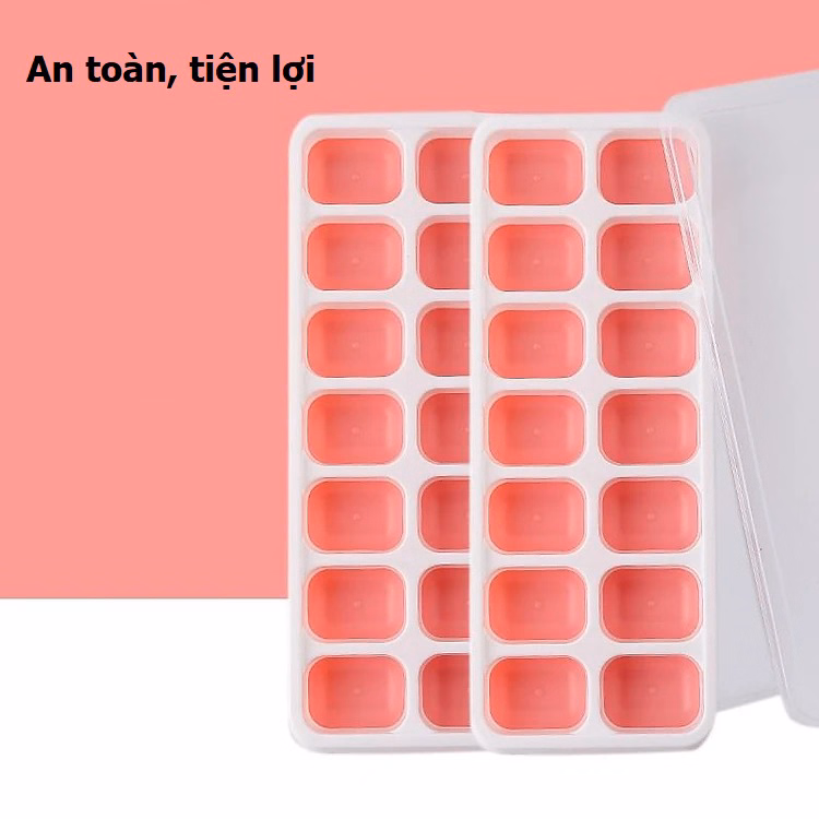Combo 2 Khay Làm Đá Silicone, Chống Dính 14 Ô Có Nắp Đậy Ctb127 - Bechip - Ảnh 13