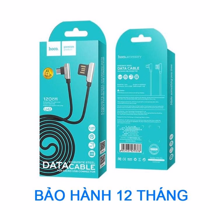 Cáp Sạc Micro-Usb -Chính Hãng Hoco - Dây Chất Lượng Cao - Sạc Nhanh - Góc Cắm 90 Độ Linh Hoạt-Seashop - Ảnh 7