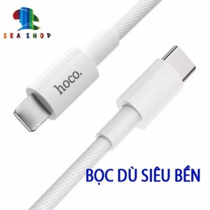 Cáp Sạc Typec To Lightning - Chính Hãng Hoco - Dành Cho Iphone, Ipad - Bọc Dù Siêu Bền - Tích Hợp Sạc Nhanh-Seashop