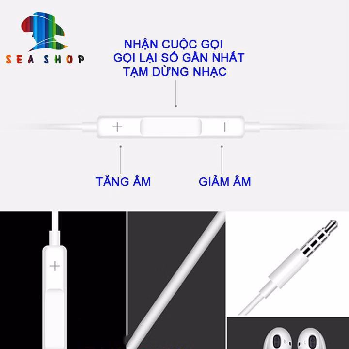 Tai Nghe M1-Chính Hãng Hoco - Chân Cắm 3.5Mm - Cho Iphone 5, 6, 6 Plus, Ipad... -Seachop - Ảnh 2
