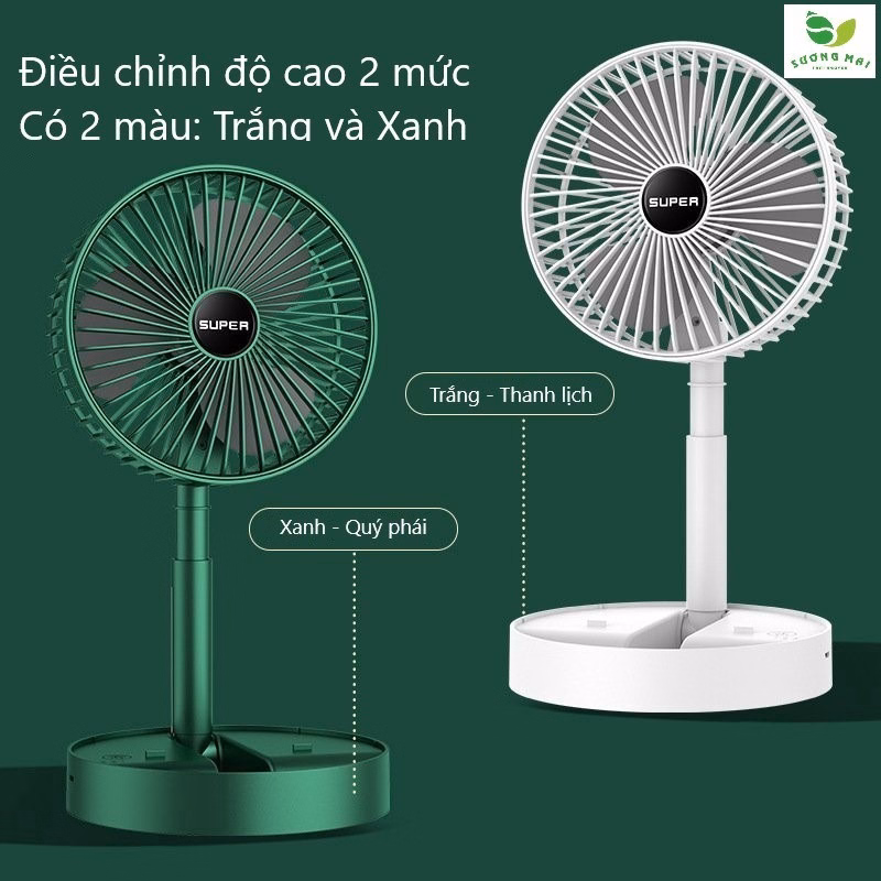 Quạt Mini Sạc Usb Gấp Gọn Và Điều Chỉnh Độ Cao Tiện Lợi - Sương Mai
