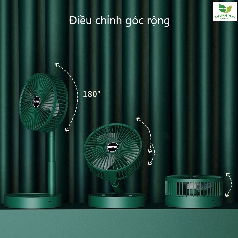 Quạt Mini Sạc Usb Gấp Gọn Và Điều Chỉnh Độ Cao Tiện Lợi - Sương Mai - Ảnh 3